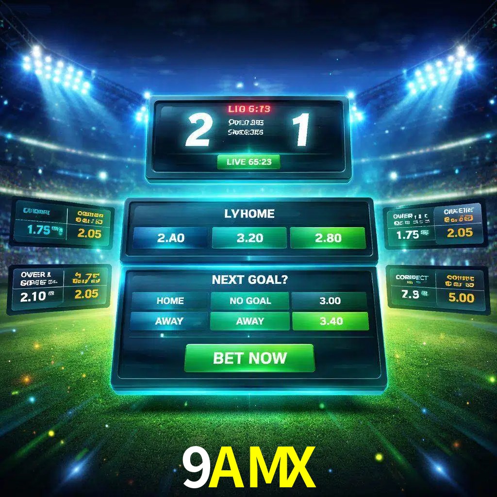 Vista de apuestas en vivo 9AMX durante un partido en curso