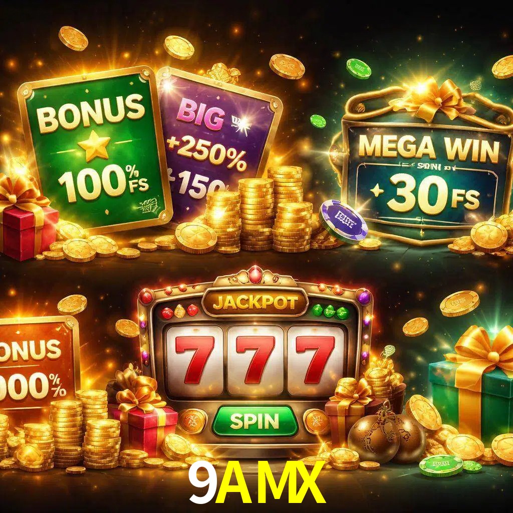 Tipos de bonos 9AMX incluyendo recompensas de bienvenida y promociones continuas